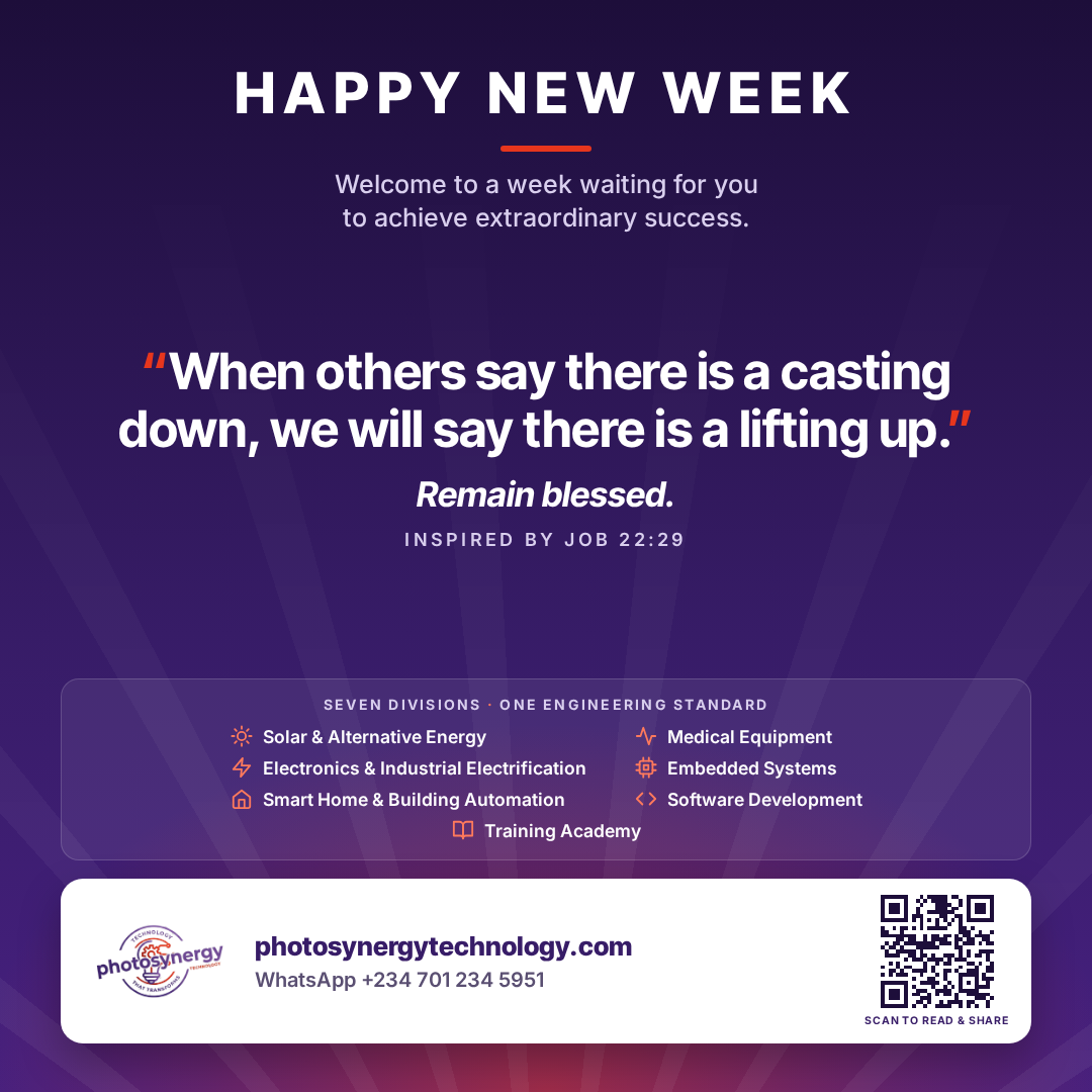 Happy New Week flyer: When others say there is a casting down, we will say there is a lifting up. Remain blessed.